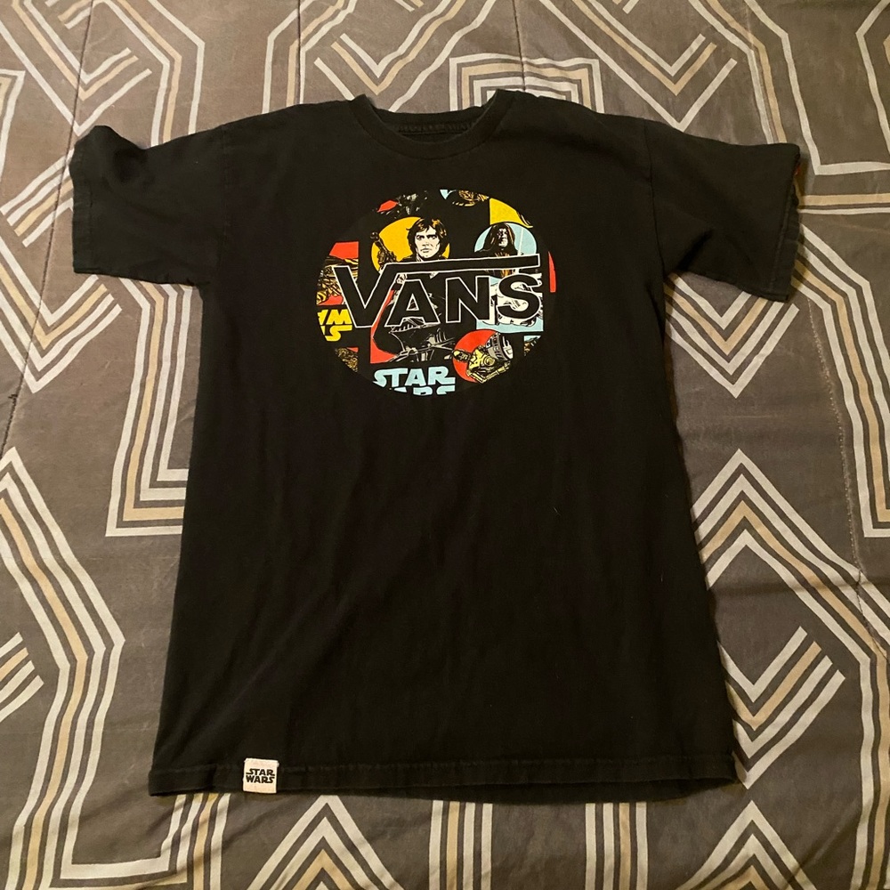 Vans Shirt Adult Small Star Wars Black Short Sleeve Graphic Print
